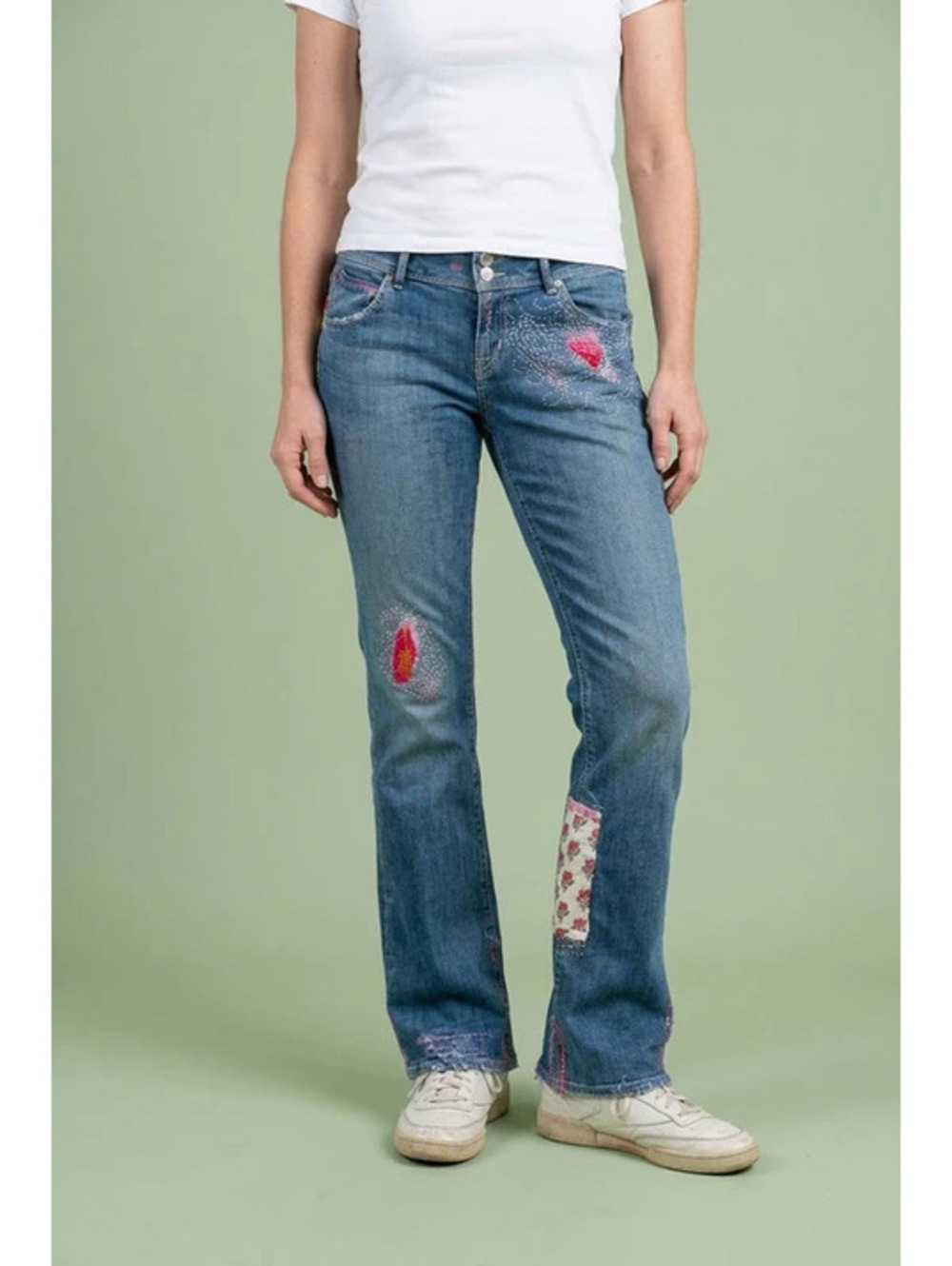 Marchioness of Bohemia OOAK Sashiko Patchwork Jeans 29 Bootcut Applique Upcycled